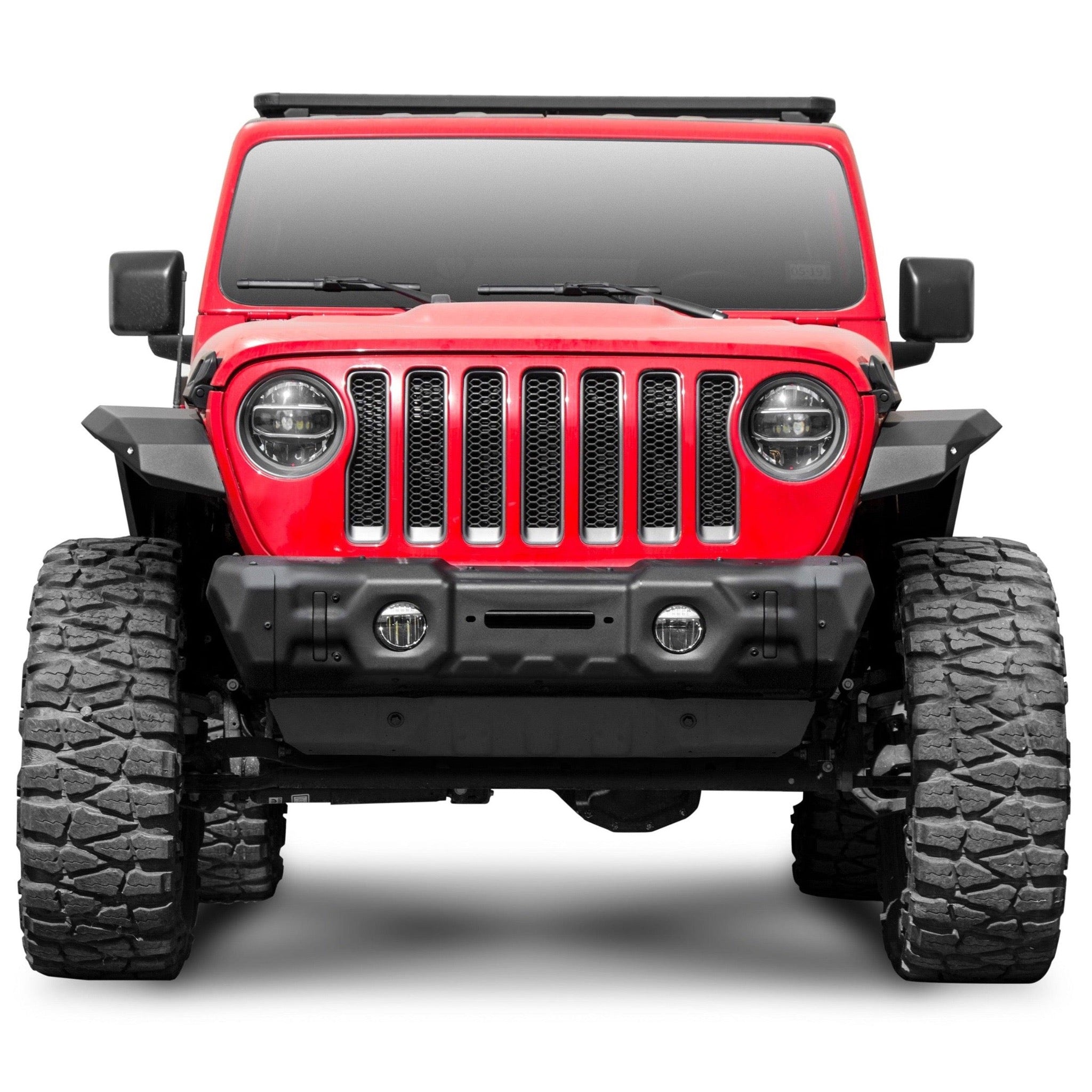 RIVAL Front Modular Stamped Steel Stubby Bumper Jeep Wrangler and Glad