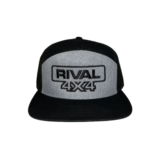 RIVAL 4x4 Black Gray Trucker Hat Embroidered