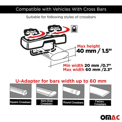 Roof Cargo Box 8 Cubic Feet Dual-Side Opening Black